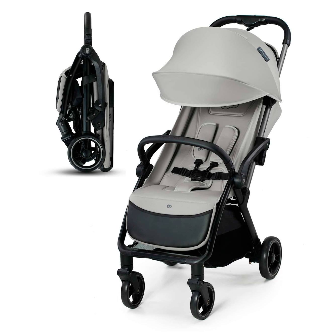 Poussette Kinderkraft Apino Légère Et Compacte Avec Pliage Automatique, Dossier Inclinable Et Roues Increvables Noir