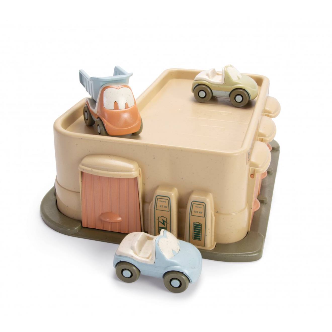 Garage Avec Petites Voitures Bioplastique - 3 Voitures Pastel (dantoy) - Image 1