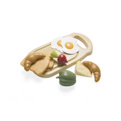 Jouet-Jeux d'imitation-Plateau petit-déjeuner - 10 pièces en filet