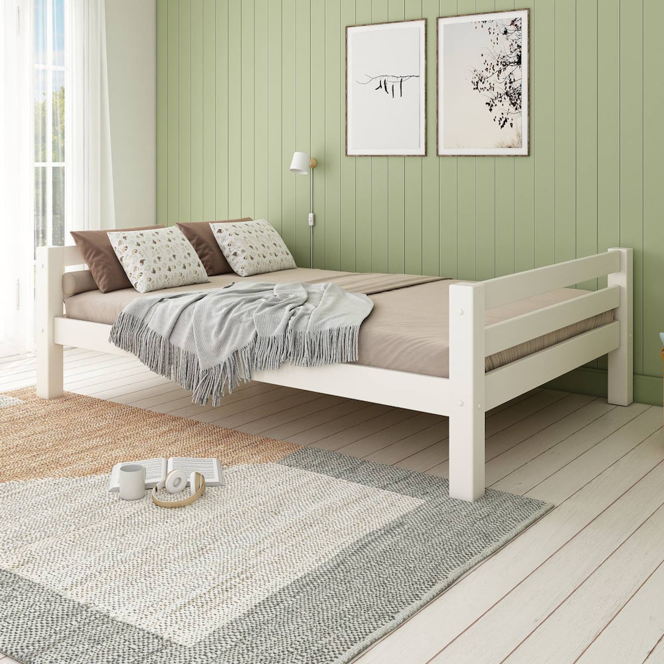 Lit Ado Extra-solide En Bois Massif Hercule Blanc