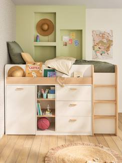 Lit enfant mi-hauteur studio 90x190cm +bureau  - vertbaudet enfant