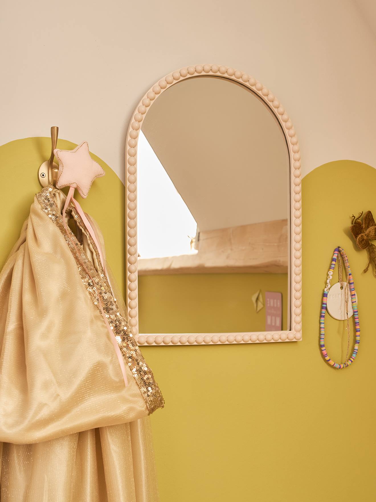 Miroir boulier beige