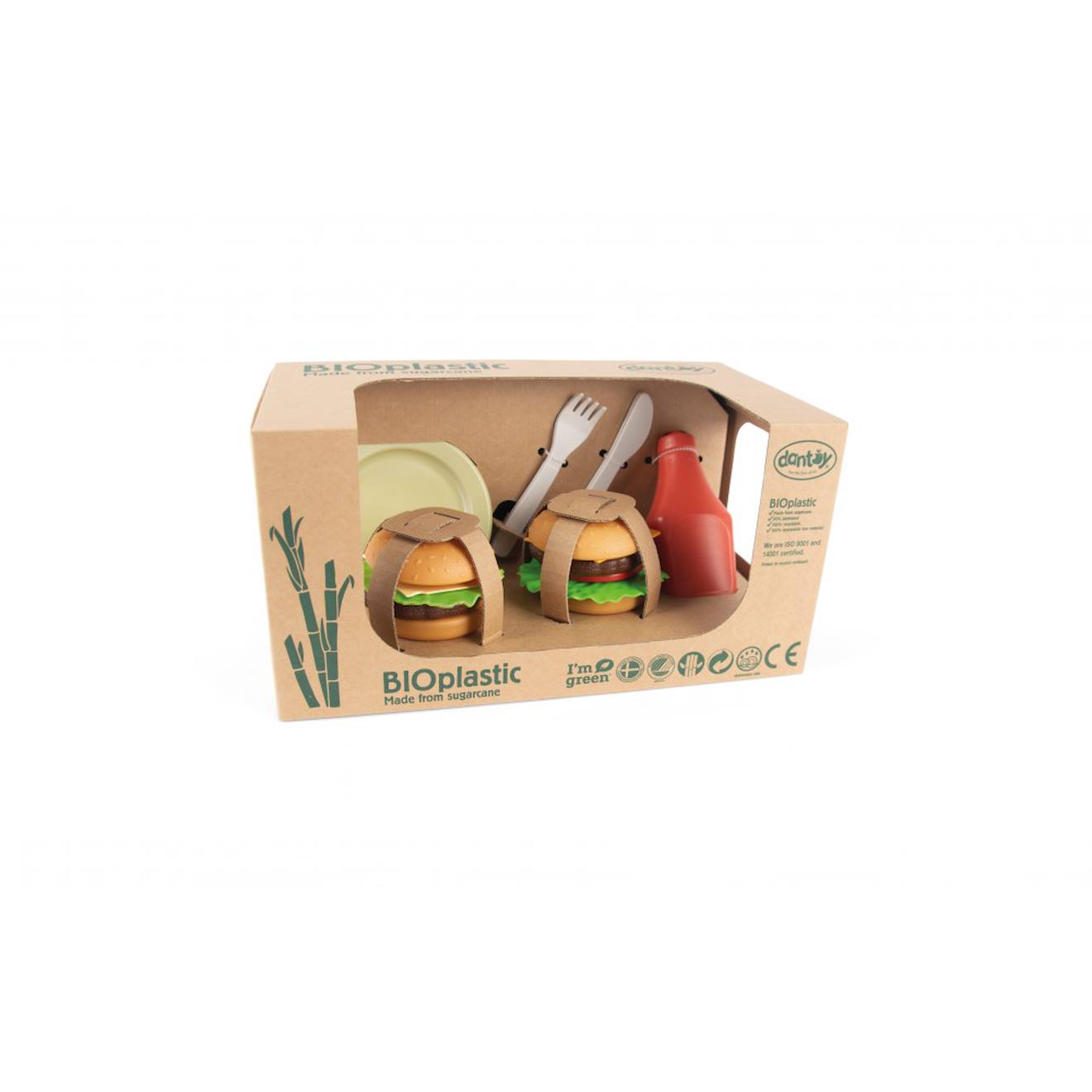 Set Hamburger Bioplastique - 19 Pièces Multicolor