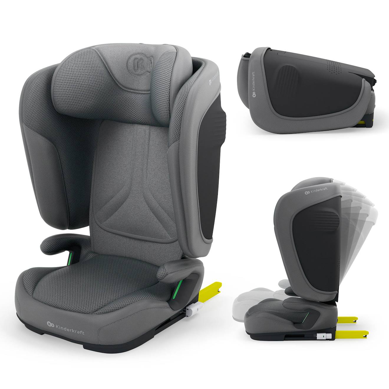 Siège Auto Isofix Pliable Avec Protection Gris