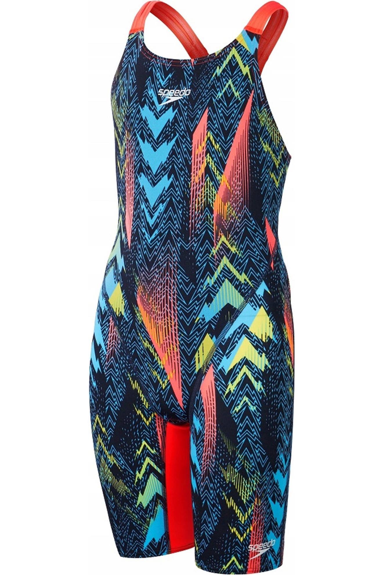 Maillot De Bain Enfant 1 Pièce Long - Max Endurance Bleu / Rouge