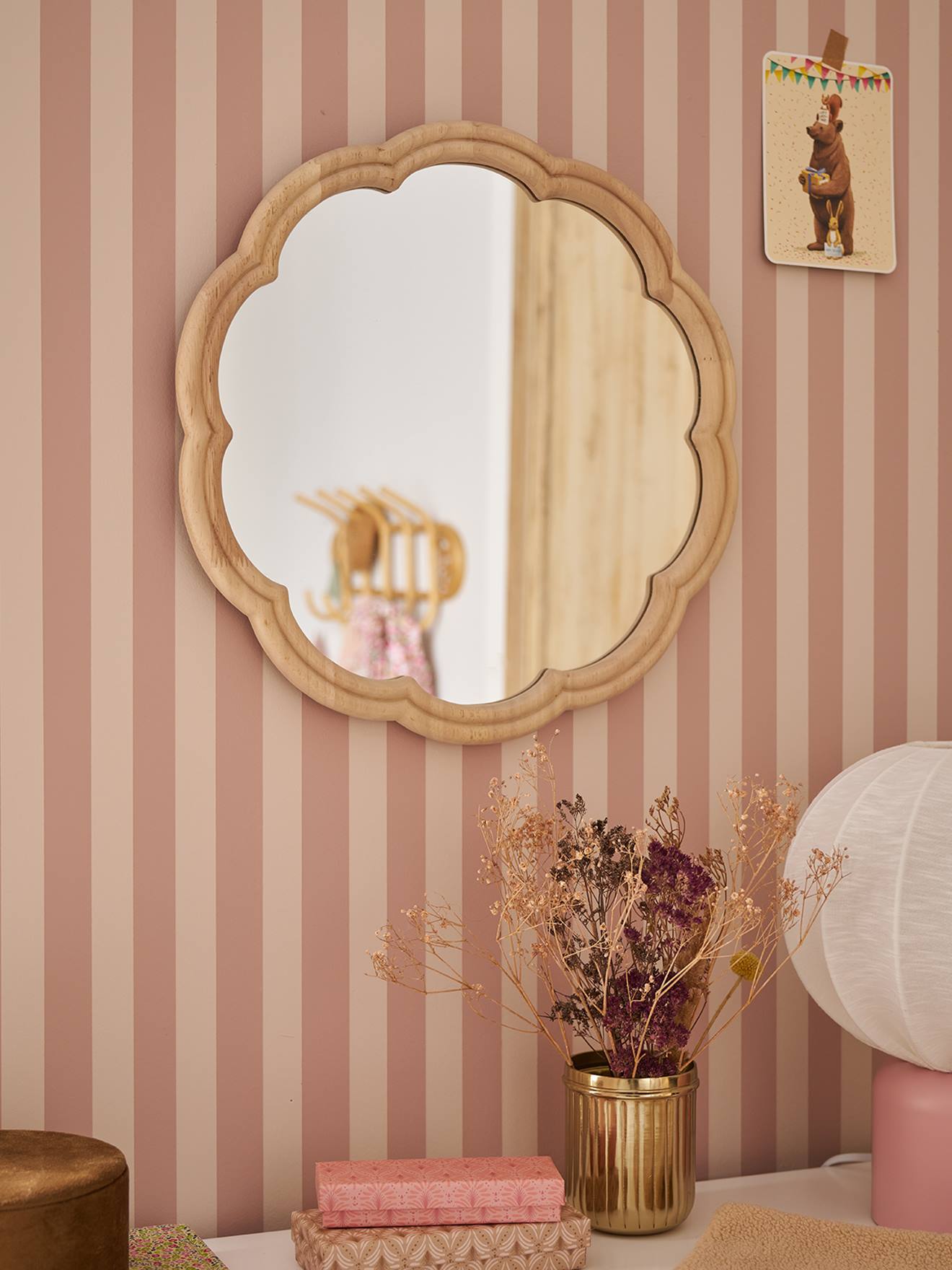 Miroir rond FESTON beige