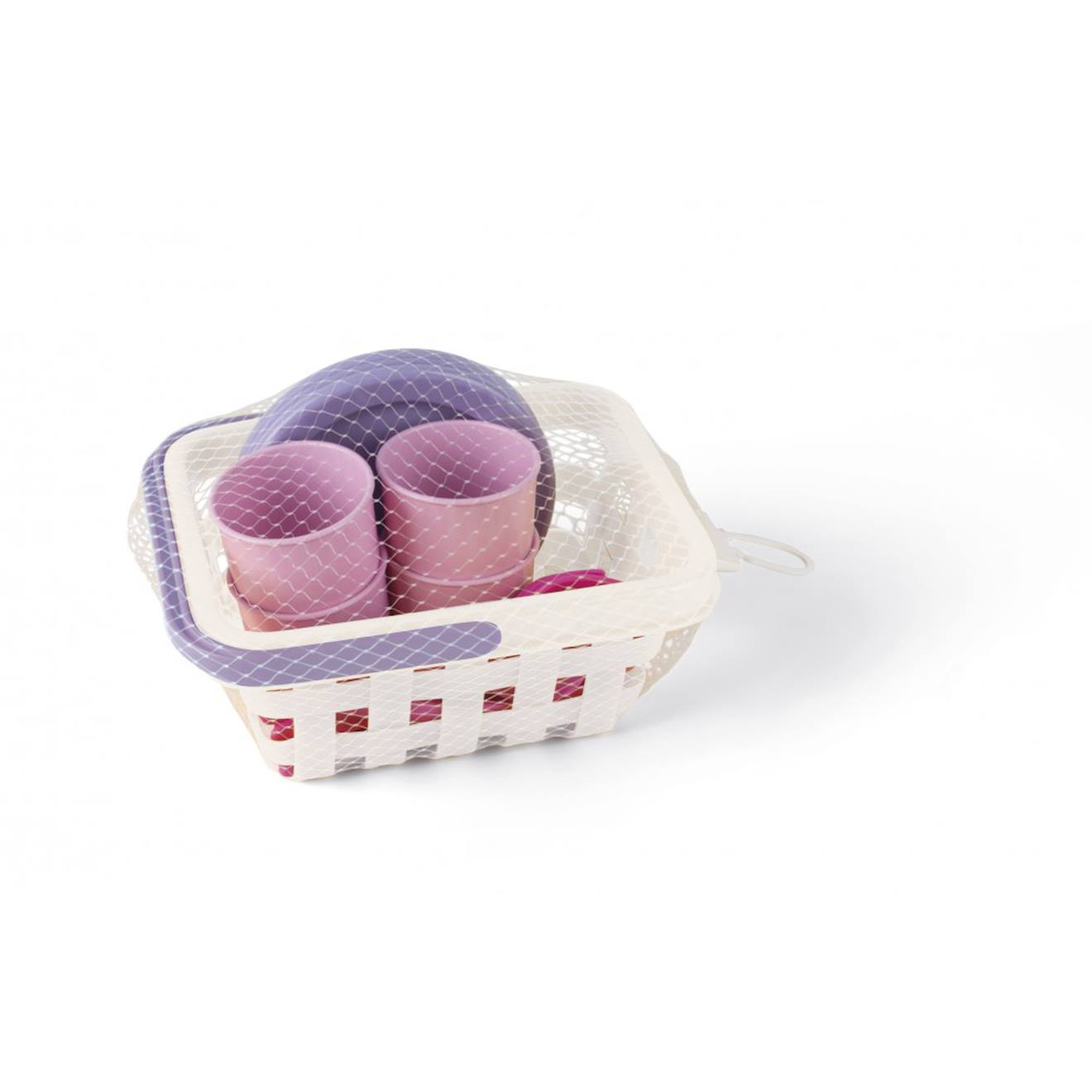Set De Pique-nique - 17 Pièces En Filet Rose Et Violet (dantoy) - Image 1