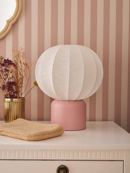 Vertbaudet - Lampe à poser forme boule pied métal rose