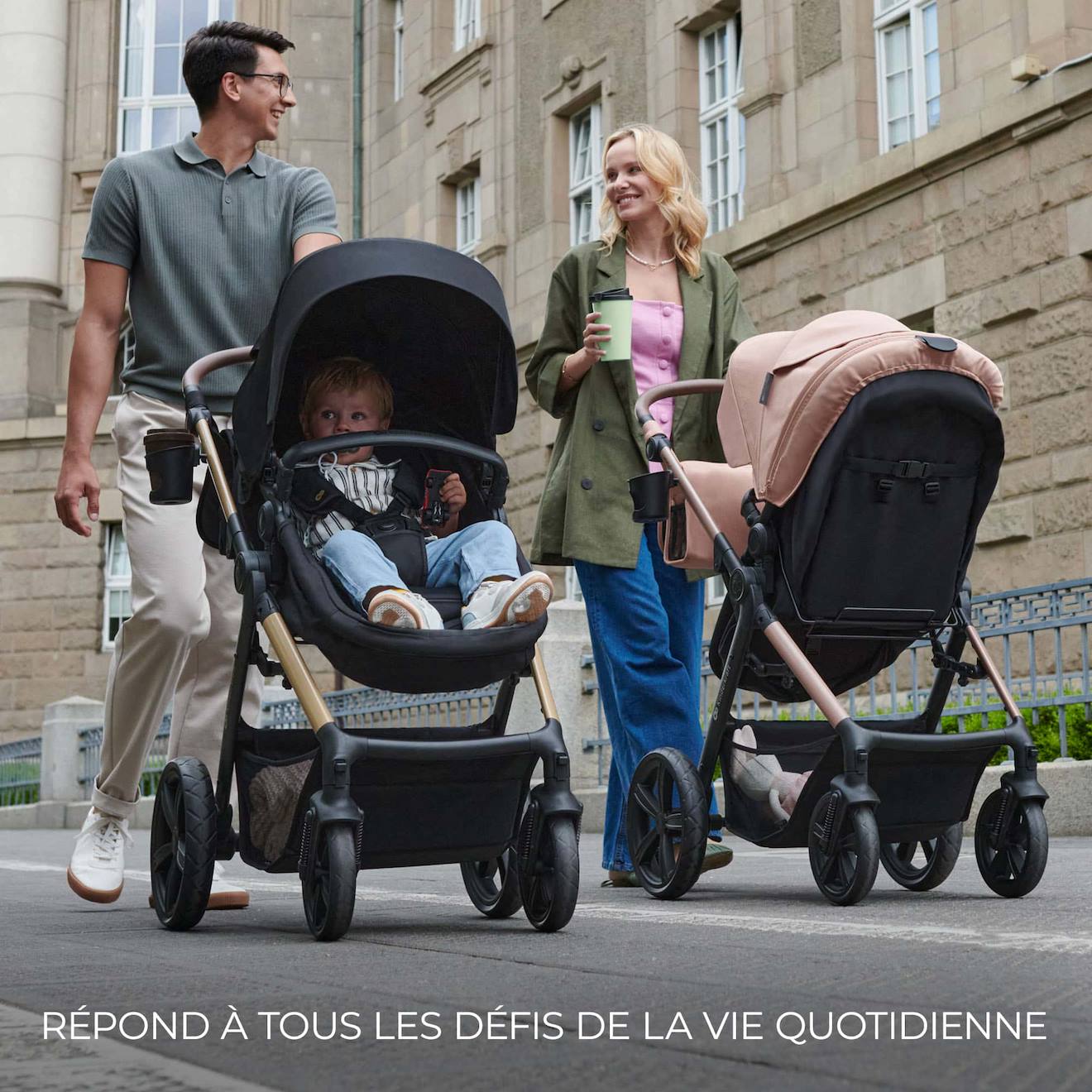 Poussette 4en1 Moov 2 Dès La Naissance Noir (Kinderkraft) - Image 1