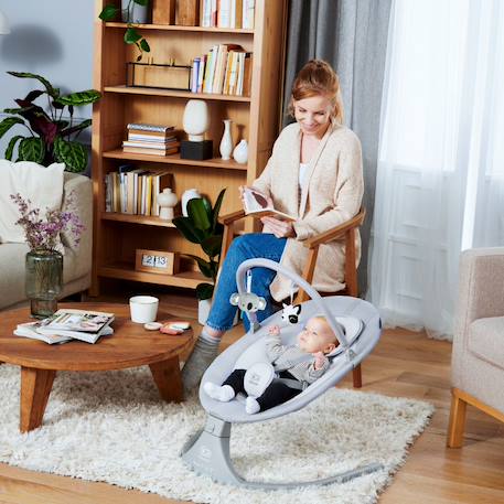 Balancelle transat bébé electrique, de la naissance à 9 Mois, 12 mélodies Gris 2 - vertbaudet enfant 