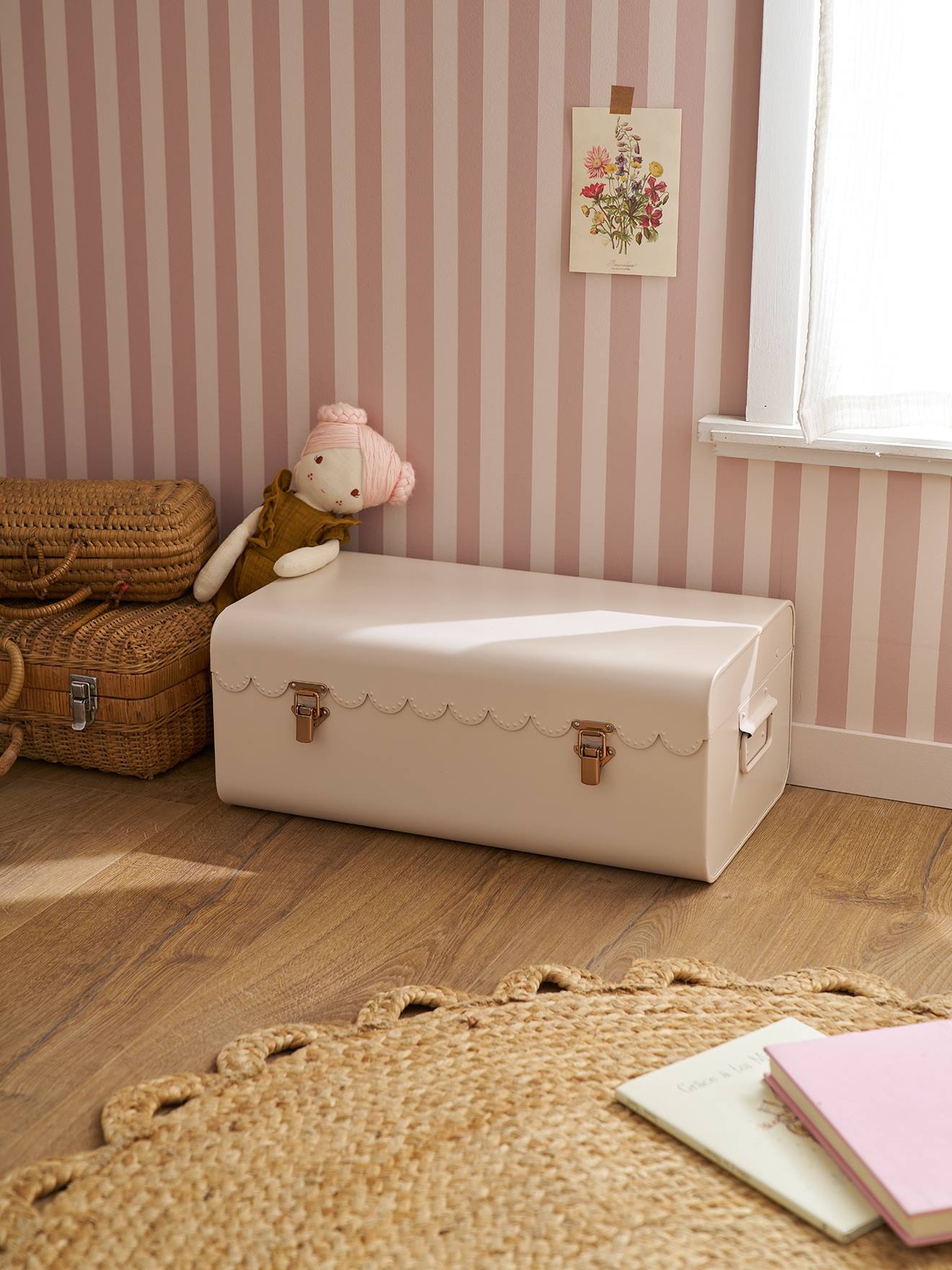 Malle de rangement FESTON beige poudré (Vertbaudet) - Image 1