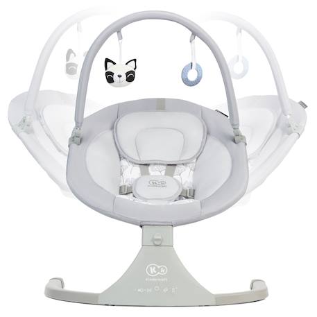 Balancelle transat bébé electrique, de la naissance à 9 Mois, 12 mélodies Gris 3 - vertbaudet enfant 