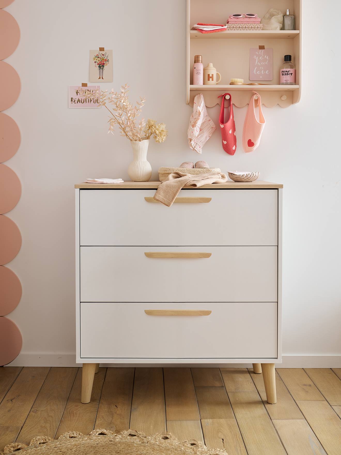 Commode 3 tiroirs ASPEN blanc