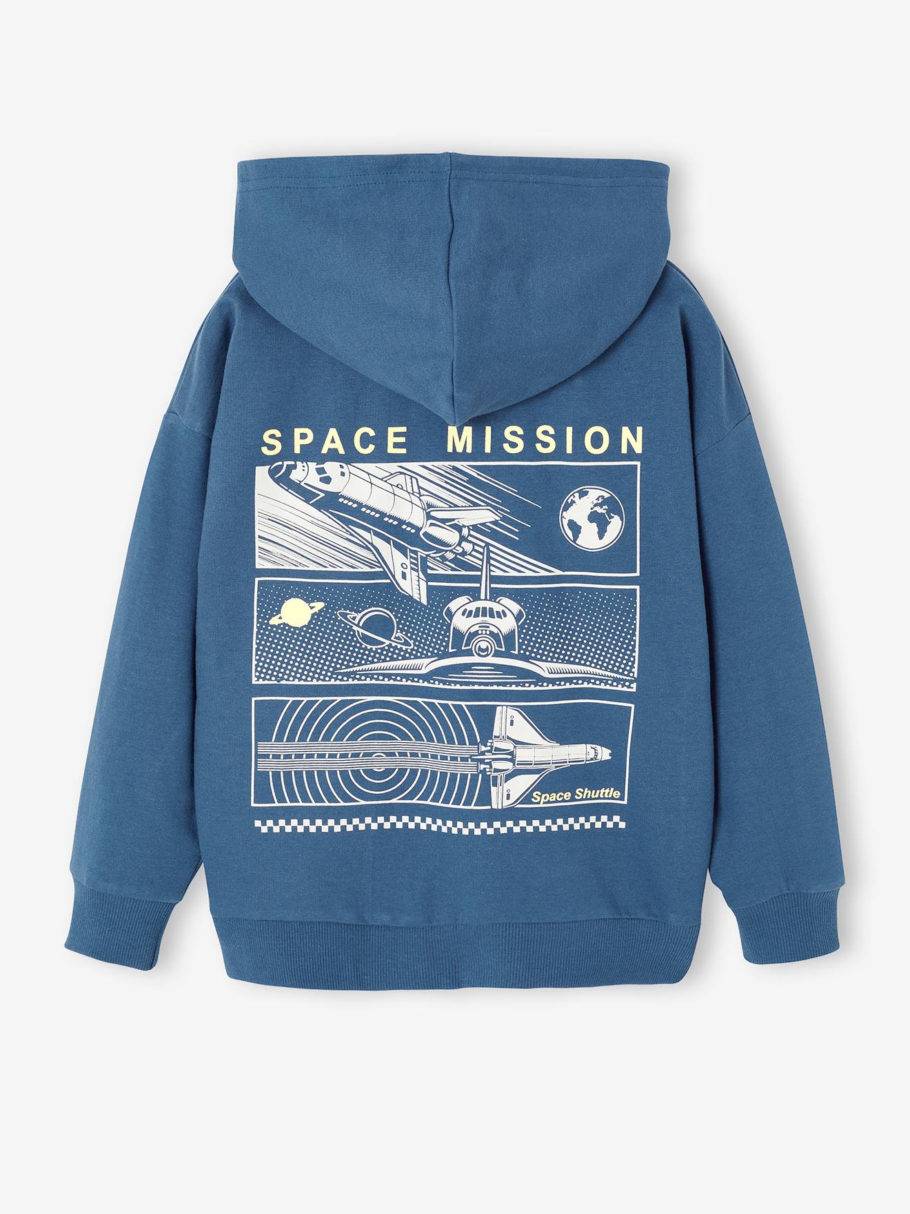 Sweat à capuche garçon NASA bleu océan