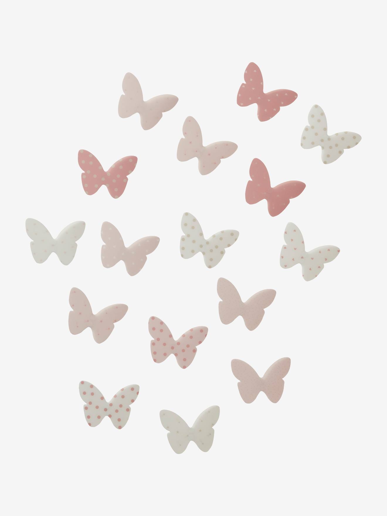 Lot de 14 papillons déco enfant rose