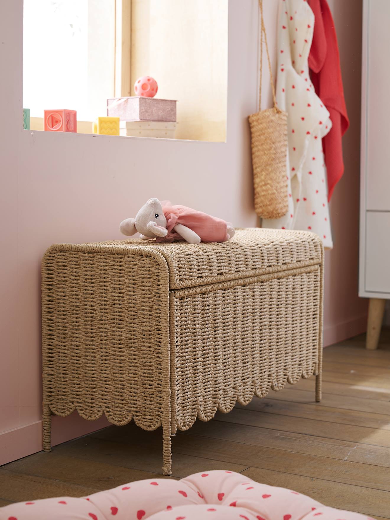 Coffre de rangement Feston pliable beige (Vertbaudet) - Image 1