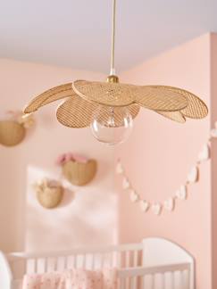 -Abat-jour pour suspension fleur en bambou tressé