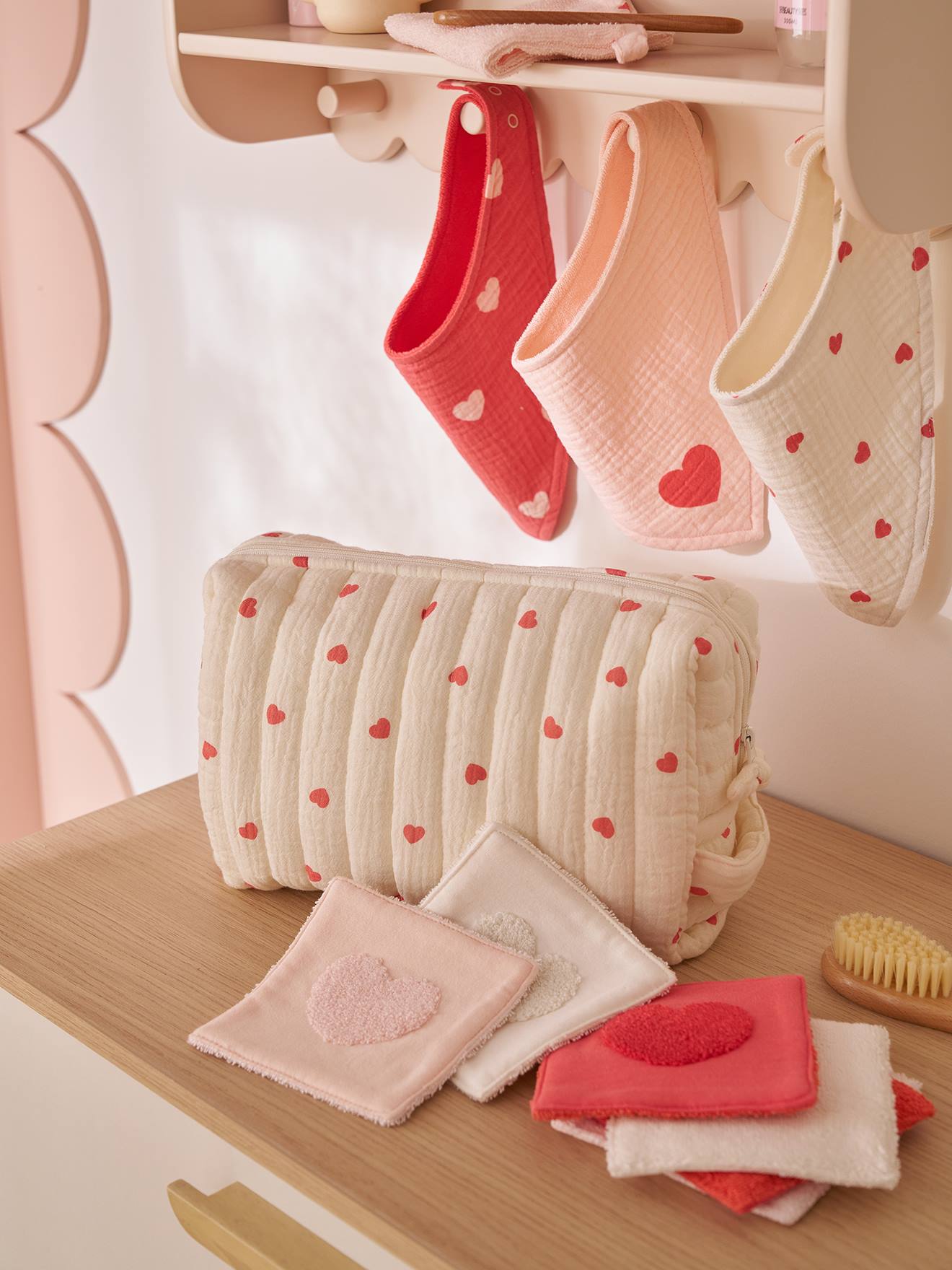 Trousse toilette Mama gaze coton mon coeur (Vertbaudet) - Image 1