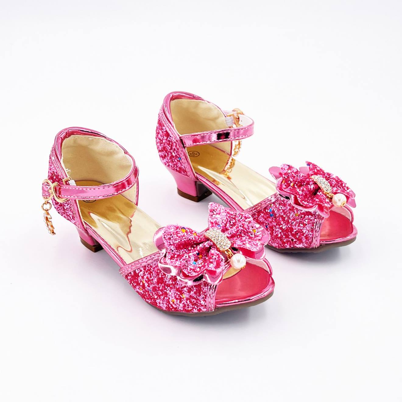 Mules À Nœuds Et Paillette T27 (3-4 Ans) Rose Pailleté (Pioupiou Et Merveilles) - Image 1