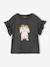 T-shirt fille motif fantaisie manches courtes volantées anthracite+jaune pâle+marine+rose pâle 1 - vertbaudet enfant 