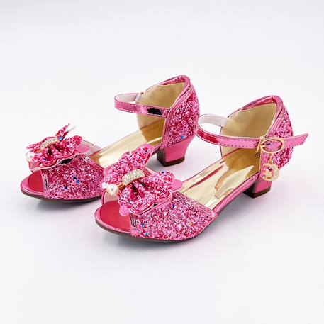 Pioupiou Et Merveilles - Mules À Nœuds Et Paillette T27 (3-4 Ans) Rose Pailleté