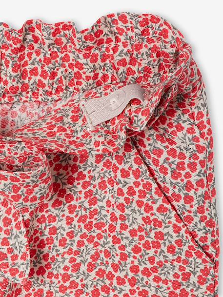 Pantalon fluide imprimé fleurs fille marine+rouge 7 - vertbaudet enfant 