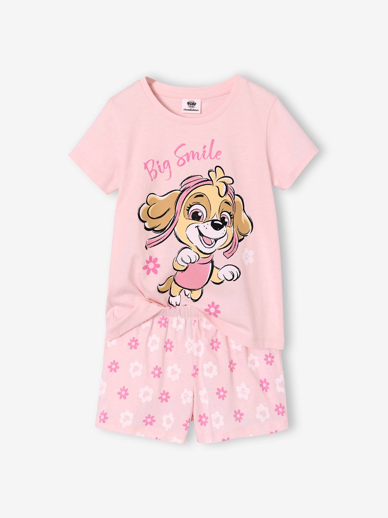 Pyjashort fille Pat' Patrouille rose pâle