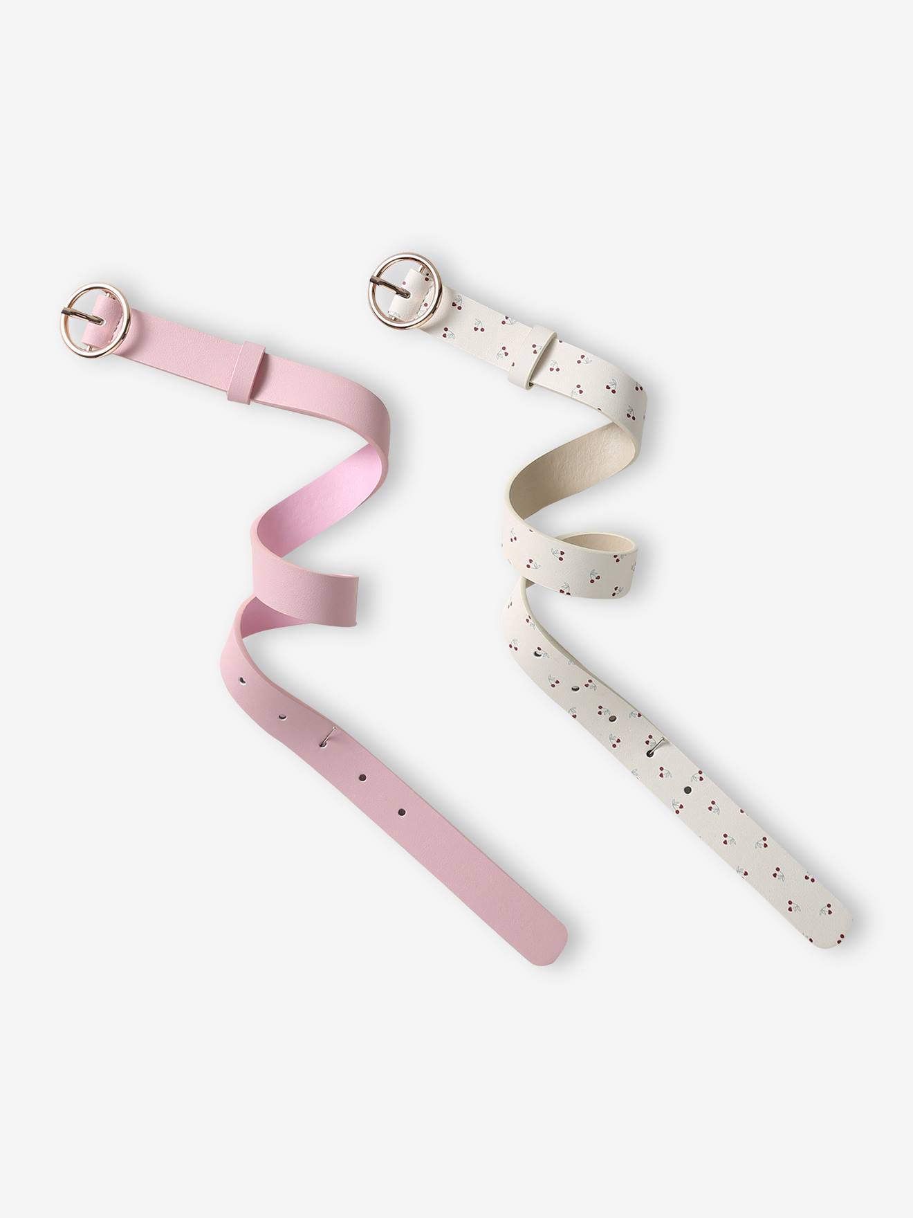 Lot de 2 ceintures fille rose