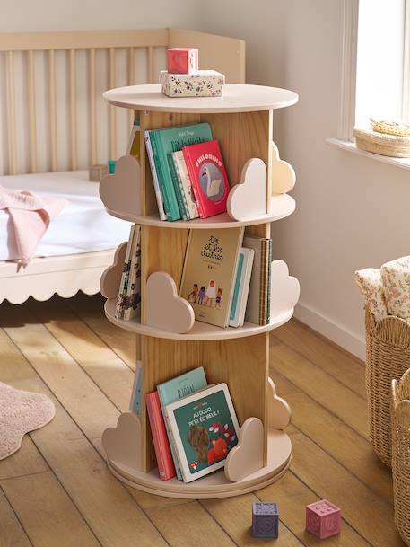 Vertbaudet - Bibliothèque tournante 3 niveaux COEUR rose pâle
