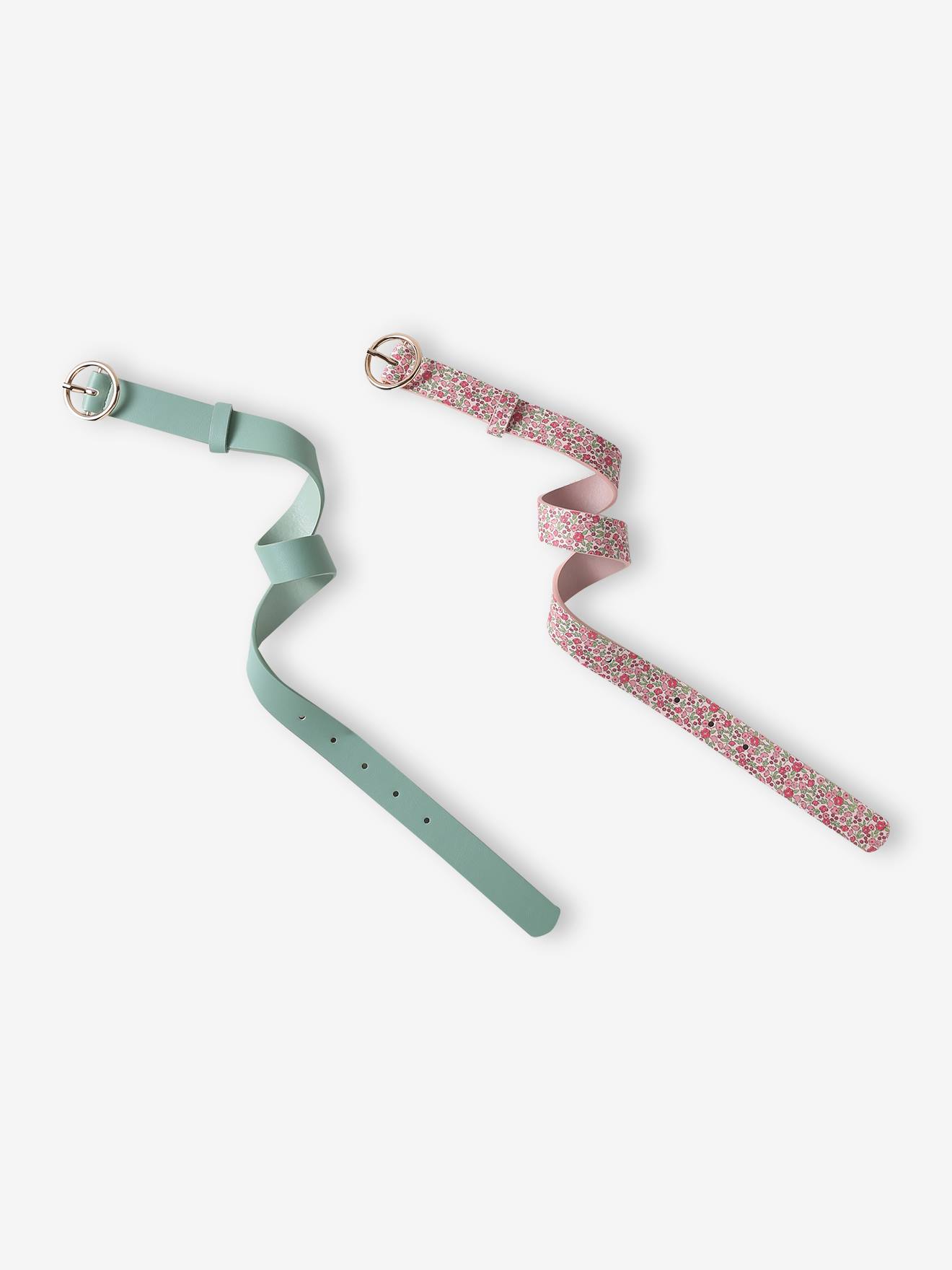Lot de 2 ceintures fille vert d'eau