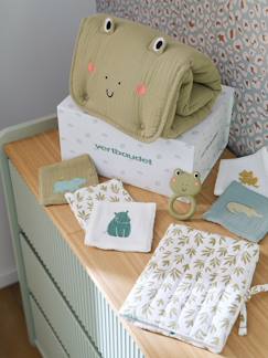 Coffret cadeau naissance 8 pièces : 1 hochet, 1 tapis à langer nomade, 5 lingettes, 1 pochette  - vertbaudet enfant