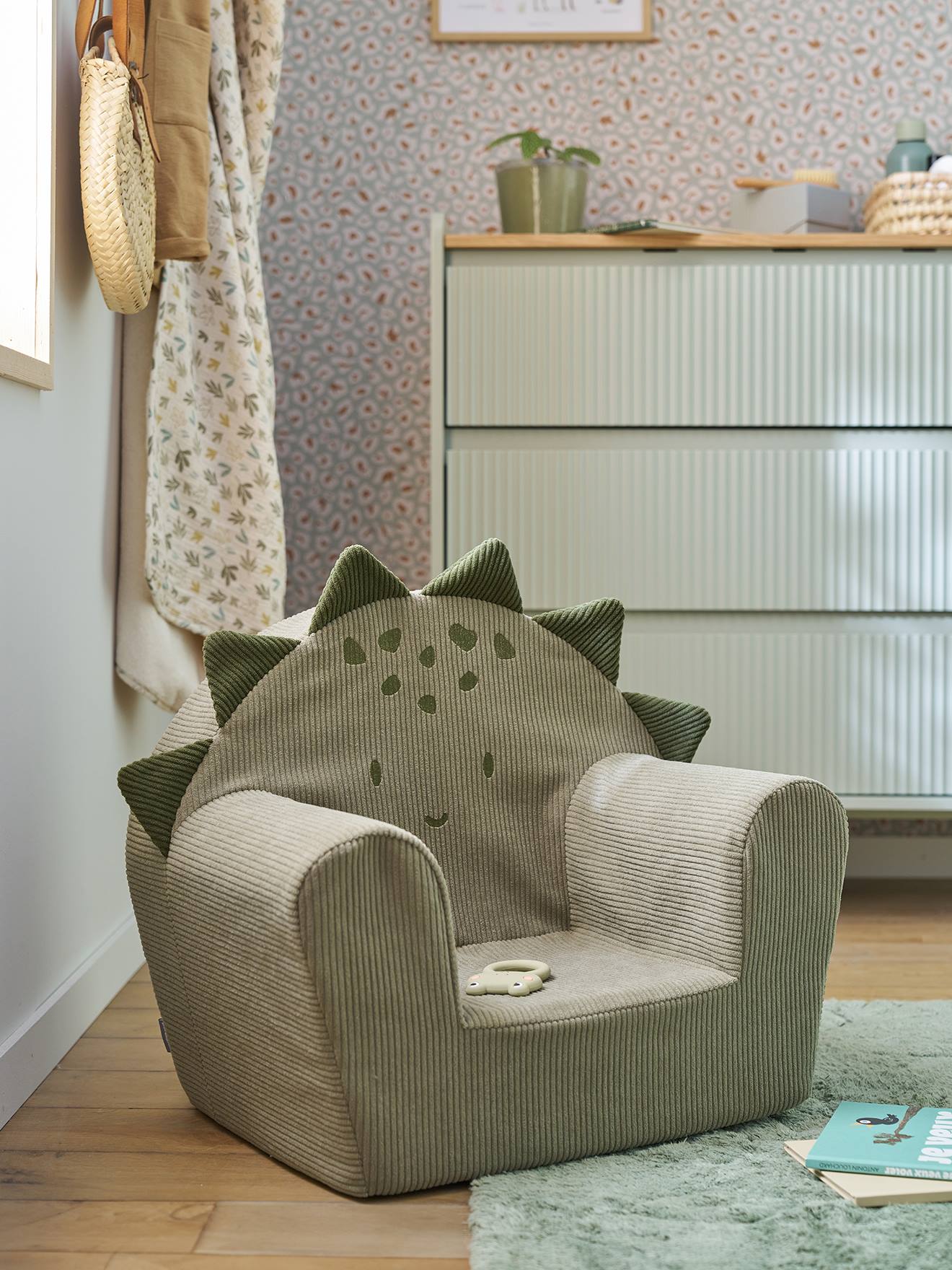 Fauteuil en mousse Dinosaure - personnalisable vert
