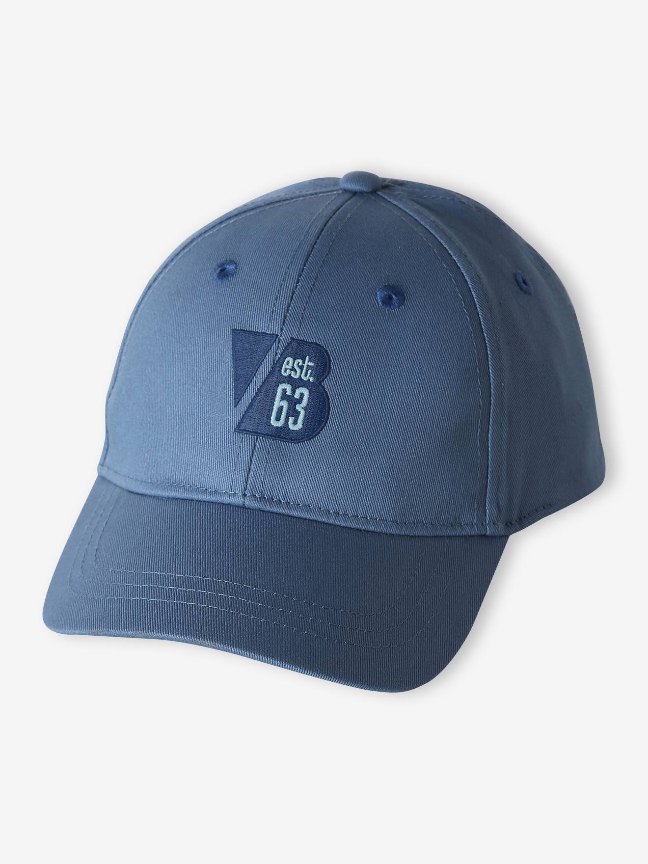 Casquette garçon en coton bleu moyen