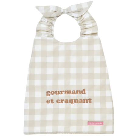 Bavoir élastiqué coton bio Bleu+Caramel+Ecru+Fleurs beiges+Vichy beige+Vichy vert 14 - vertbaudet enfant 