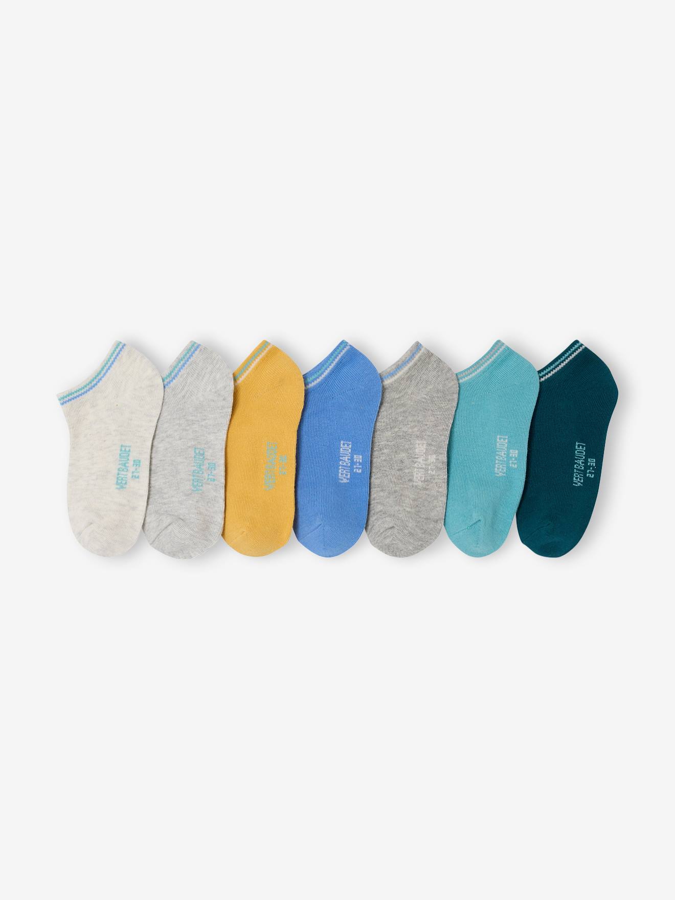 Lot de 7 paires de socquettes garçon bleu