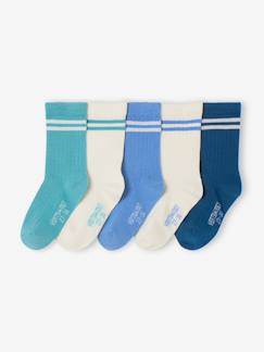 Lot de 5 paires de chaussettes côtelées rayées garçon  - vertbaudet enfant