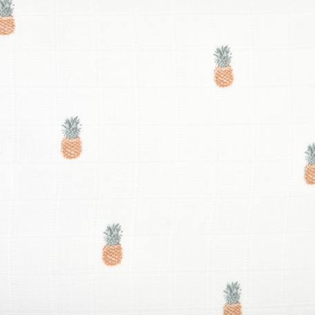 Maxi lange gaze de coton bio Ananas+Baleine+Cerises+Citrons+Colibri+Fleurs beiges+Sable+Vichy vert 4 - vertbaudet enfant 