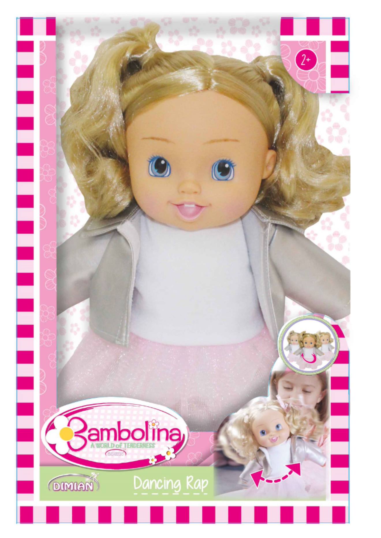 Poupée Bambolina - Danse Avec De La Musique Rose, Blanc Et Gris (Pioupiou Et Merveilles) - Image 2