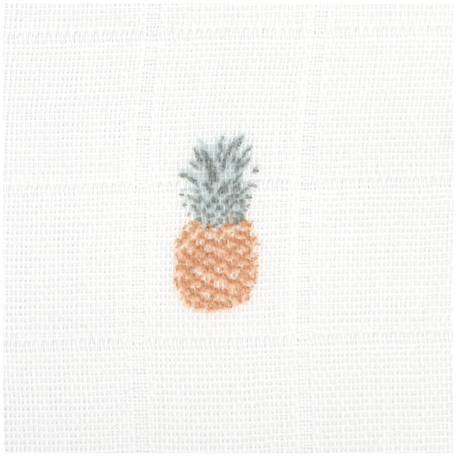 Maxi lange gaze de coton bio Ananas+Baleine+Cerises+Citrons+Colibri+Fleurs beiges+Sable+Vichy vert 3 - vertbaudet enfant 