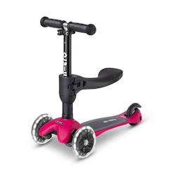 Jouet-Jeux de plein air-Sports de glisse et à roues-Draisiennes-Trottinette évolutive mini micro 3en1 lite framboise led