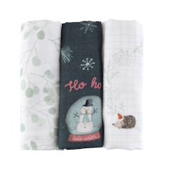 Puériculture-Matelas, accessoires de lange-Lot de 3 langes gaze de coton bio