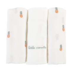 Puériculture-Lot de 3 langes gaze de coton bio