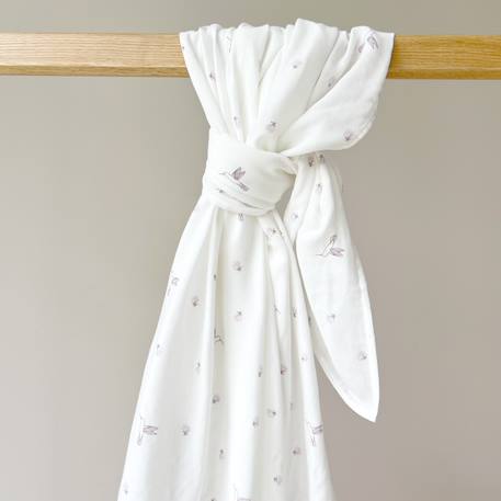 Maxi lange gaze de coton bio Ananas+Baleine+Cerises+Citrons+Colibri+Fleurs beiges+Sable+Vichy vert 19 - vertbaudet enfant 