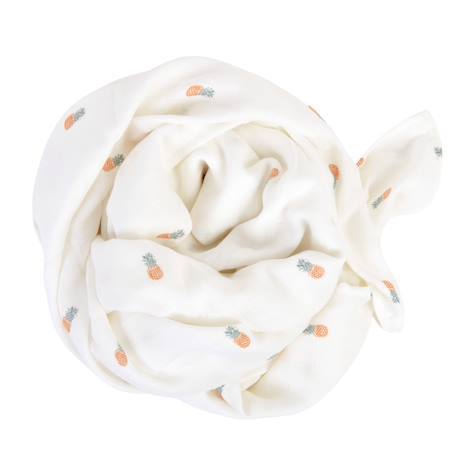 Maxi lange gaze de coton bio Ananas+Baleine+Cerises+Citrons+Colibri+Fleurs beiges+Sable+Vichy vert 2 - vertbaudet enfant 