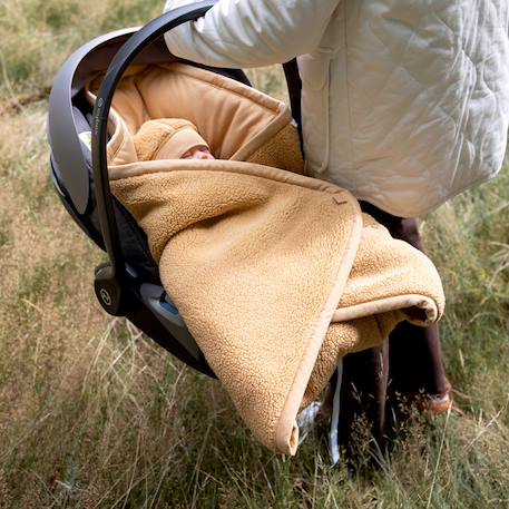 Nid d'ange bébé poussette et siège auto hiver - teddy chaud Ficelle+Kaki+Muffin+Natural+Ocre 25 - vertbaudet enfant 