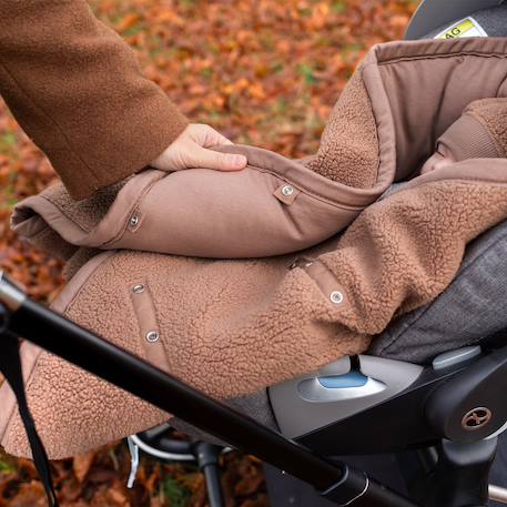 Nid d'ange bébé poussette et siège auto hiver - teddy chaud Ficelle+Kaki+Muffin+Natural+Ocre 16 - vertbaudet enfant 