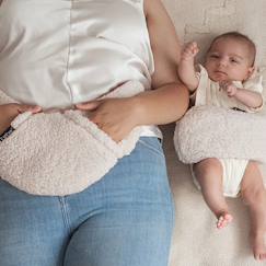Jouet-Duo bouillotte sèche déhoussable graines de lin maman et bébé - teddy sand