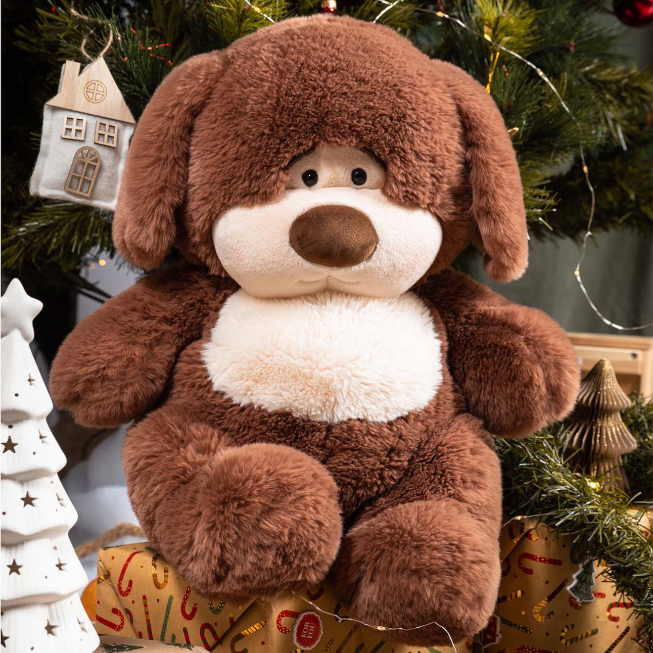 Chien En Peluche Velours Ancien – 18,5 Cm, Rembourrage Paille, à Nettoyer