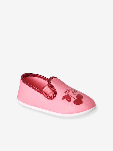 Chausson fille textile élastique rose+rose imprimé+rose pâle 1 - vertbaudet enfant 