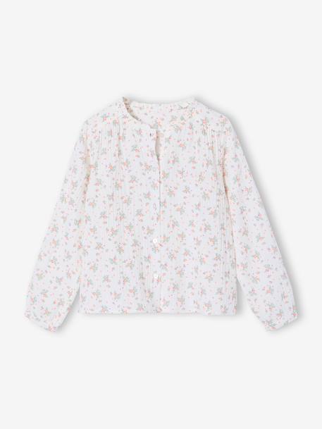 Fille-Chemise file gaze de coton imprimée personnalisable 